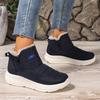 Women's Winter Warm Snow Boots with Fur Lined Warm Slip On Short Boots for Women Comfortable Outdoor Waterproof Chunky Platform Walking Booties Shoes