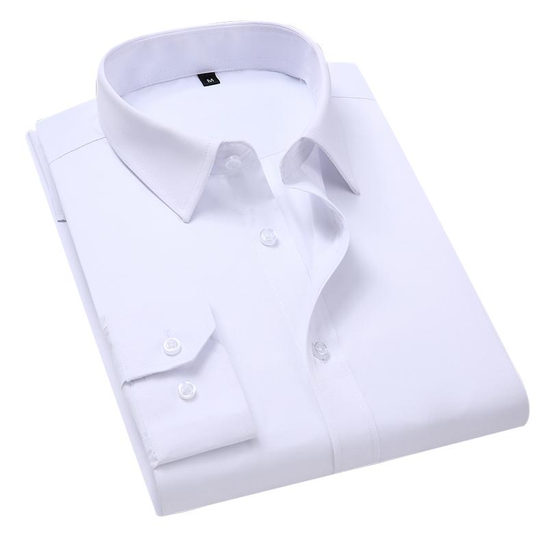 

Великий розмір 5XL 6XL 7XL 8XL Чоловіча однотонна ділова сорочка Модна повсякденна приталена біла сорочка з довгим рукавом Чоловічий брендовий одяг 5XL білий
