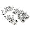 50PCS Fishing Double Rattle Metal Sea Fishing Attractor Bell Beads with Plastic Case for Luring Fish Silver