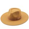 European, American Autumn and Winter Wool Woolen Big-brimmed Jazz Top Hat Men's and Women's Fashion Casual Bow Big-edged Jazz Hat Felt Hat