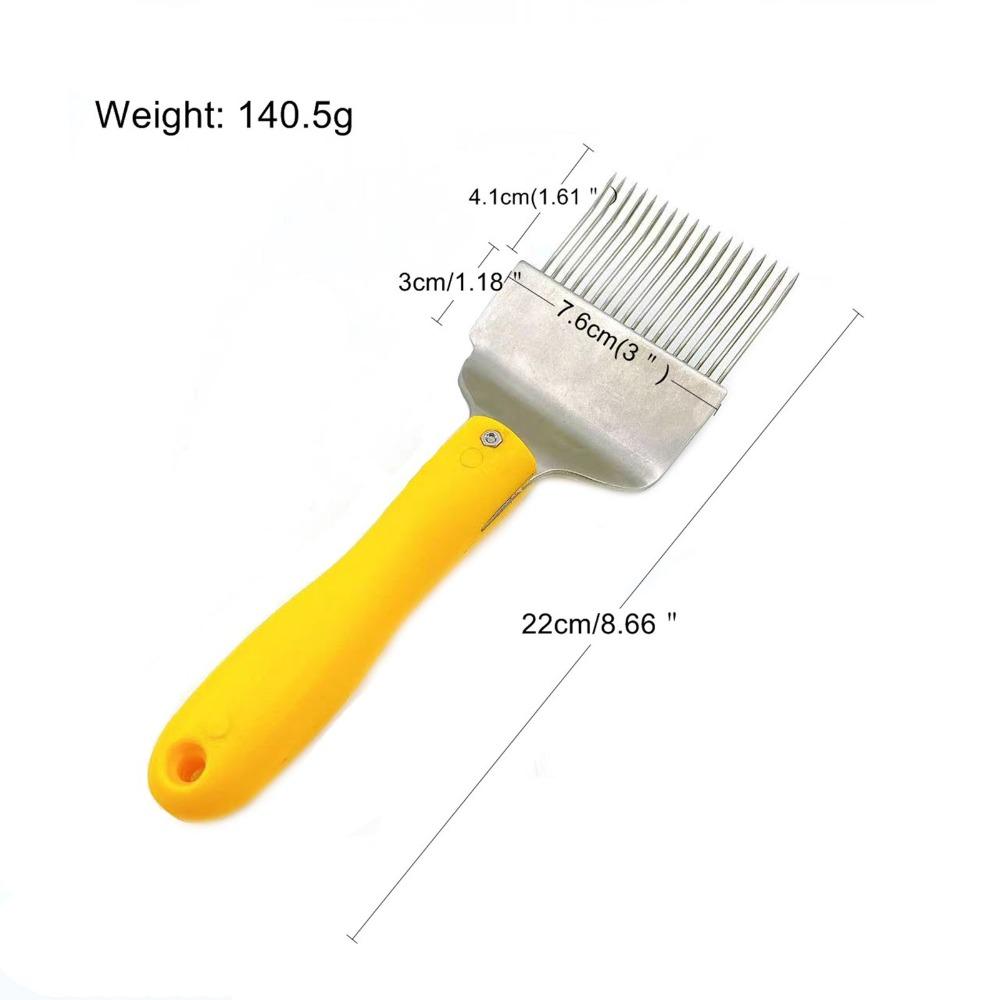 Stainless Steel Bee Uncapping Fork Silicone Handle Beekeeping Tine Uncapping Fork Farm Beekeeping