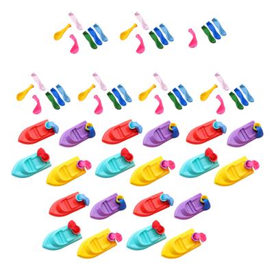 20Pcs Balloon Powered Boat Toy with 60 Balloons Educational Mini Ship Race Toy Children Science Experiment Exploration Classroom Learning