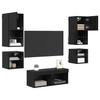 TV Wall Units 8 Pieces Black Oak Effect Particleboard