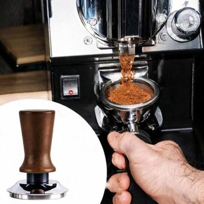 Premium 51/53/58MM Kaffeetamper Edelstahlbasis Langlebiger Druckhammer Holzgriff Barista Werkzeug Kaffeezubereitung