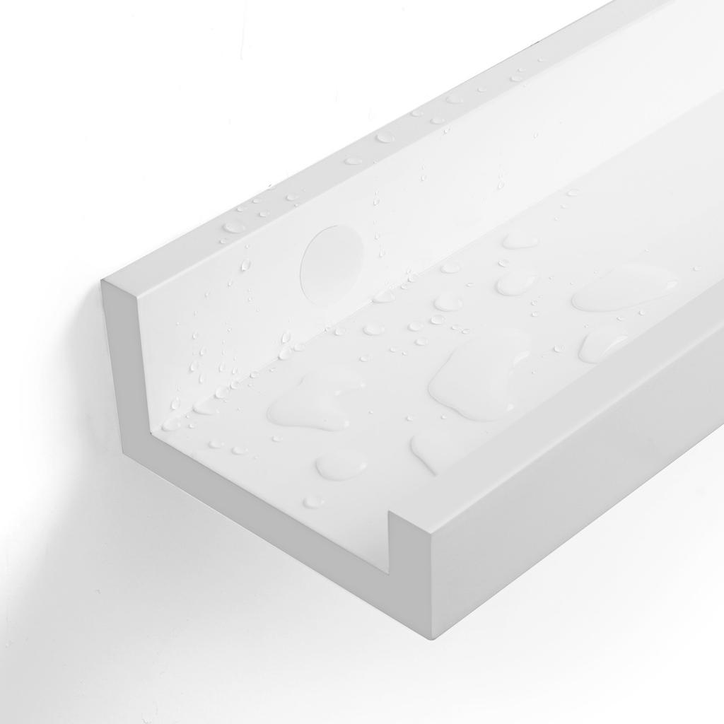 SONGMICS Floating Shelves Set of 2, Wall Shelves ledge with High Gloss Finish, 60 x 10 cm, for Picture Frames and Books, Living Room, Hallway