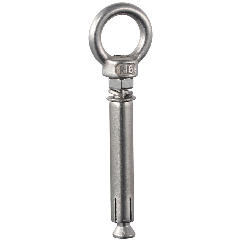 1/5Pcs M6x70mm Expansion Anchor Eyebolt Stainless Steel Ceiling Hook Bolt Screw  Concrete Brick Wall