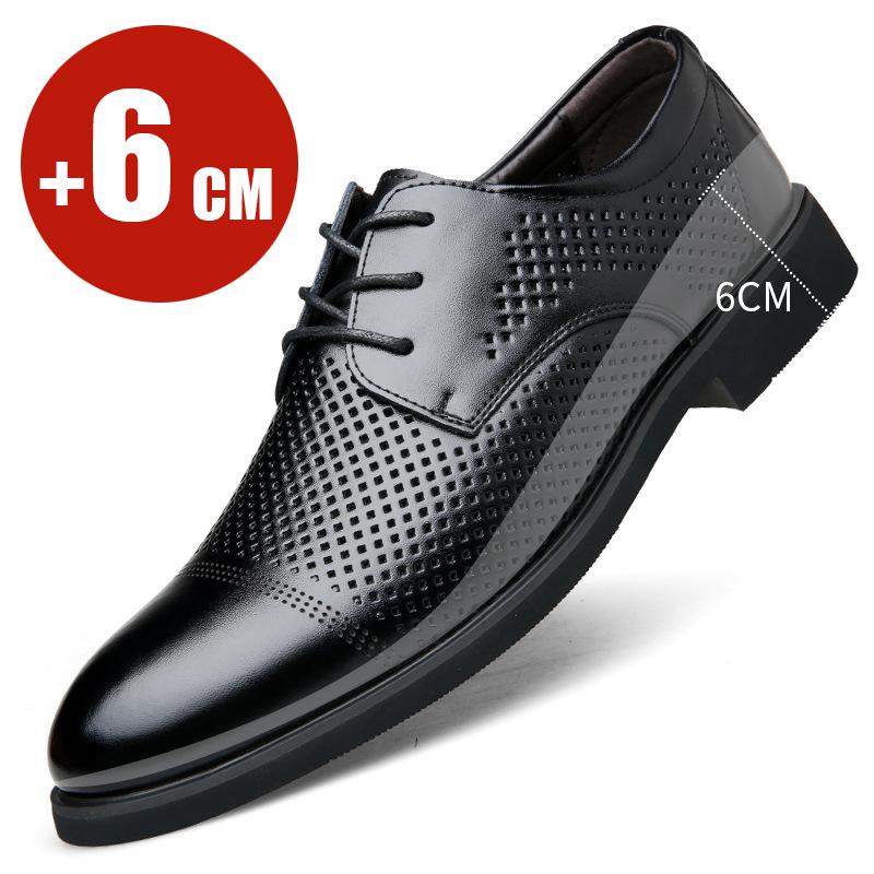 Pantofi Formali pentru Creșterea Înălțimii Bărbați Mai Înalți Elevator 6cm Branț Invizibil Pentru Bărbați Înălțați Măriti Oxfords Business Ridicare 39 gray