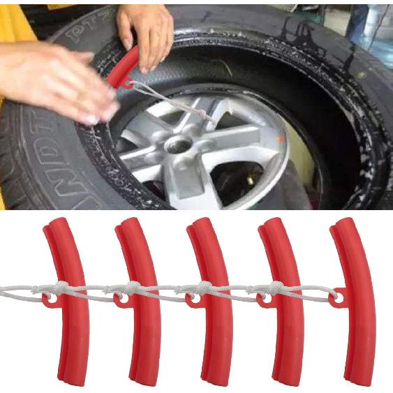 5PCS Car Tire Changing Rim Protector, Tire Changer Guard Edge Savers, Fixing Tire Rim Protective Cover for Wheel Scratch Prevention, Car Accessories