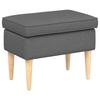 Armchair with Ottoman 2 pcs. Dark Grey Fabric