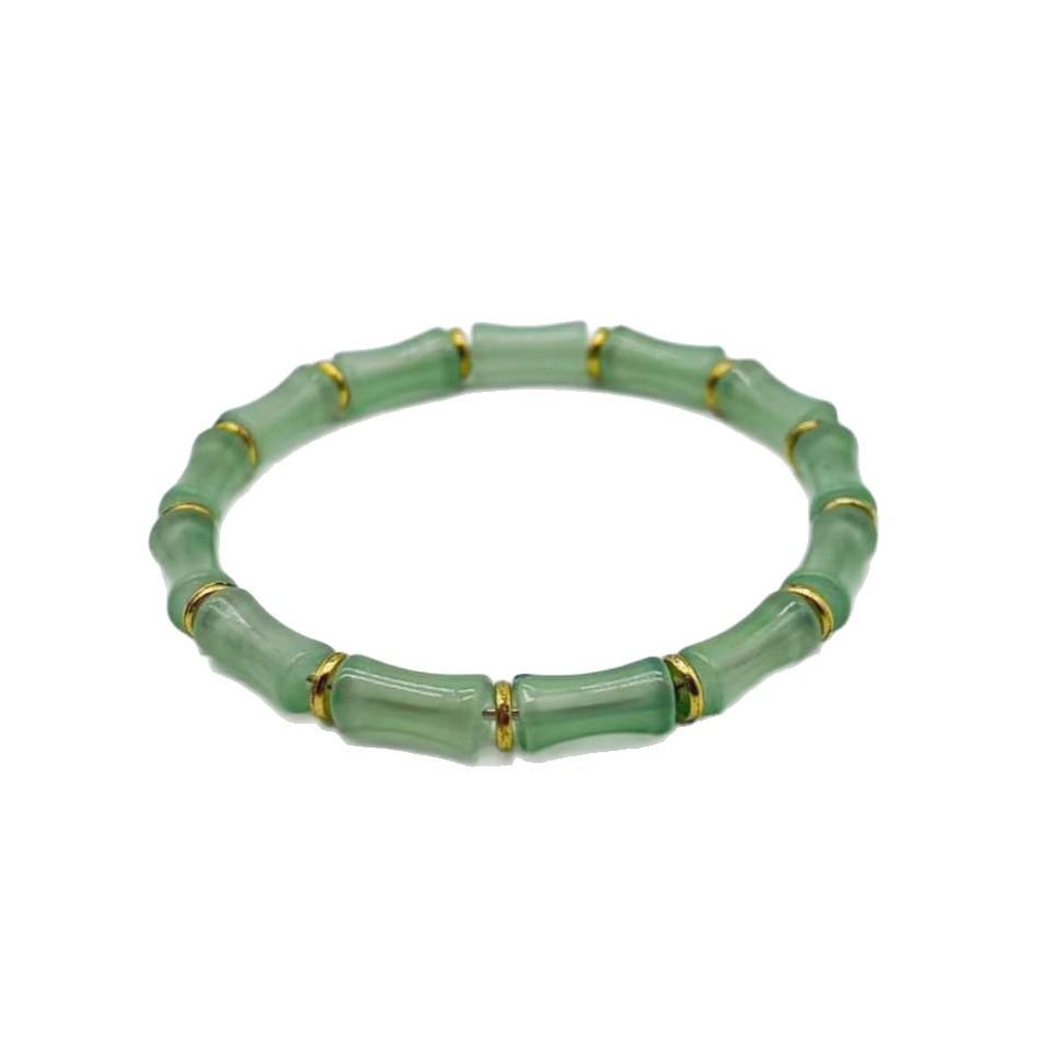 TK Handmade Glazed Bamboo Bracelet - Prosperous Abundant Wristband