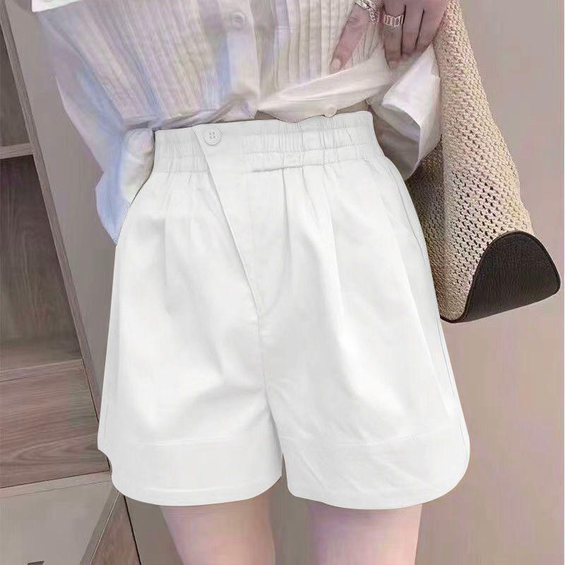 Women's 100% Cotton High Waist Summer Casual Plus Size Wide Leg Shorts