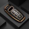 Fashion TPU Car Remote Key Case Cover Shell for A6 A7 A8 E-tron Q5 Q8 C8 D5 Gold Edge Design Protector Fob Car Accessories