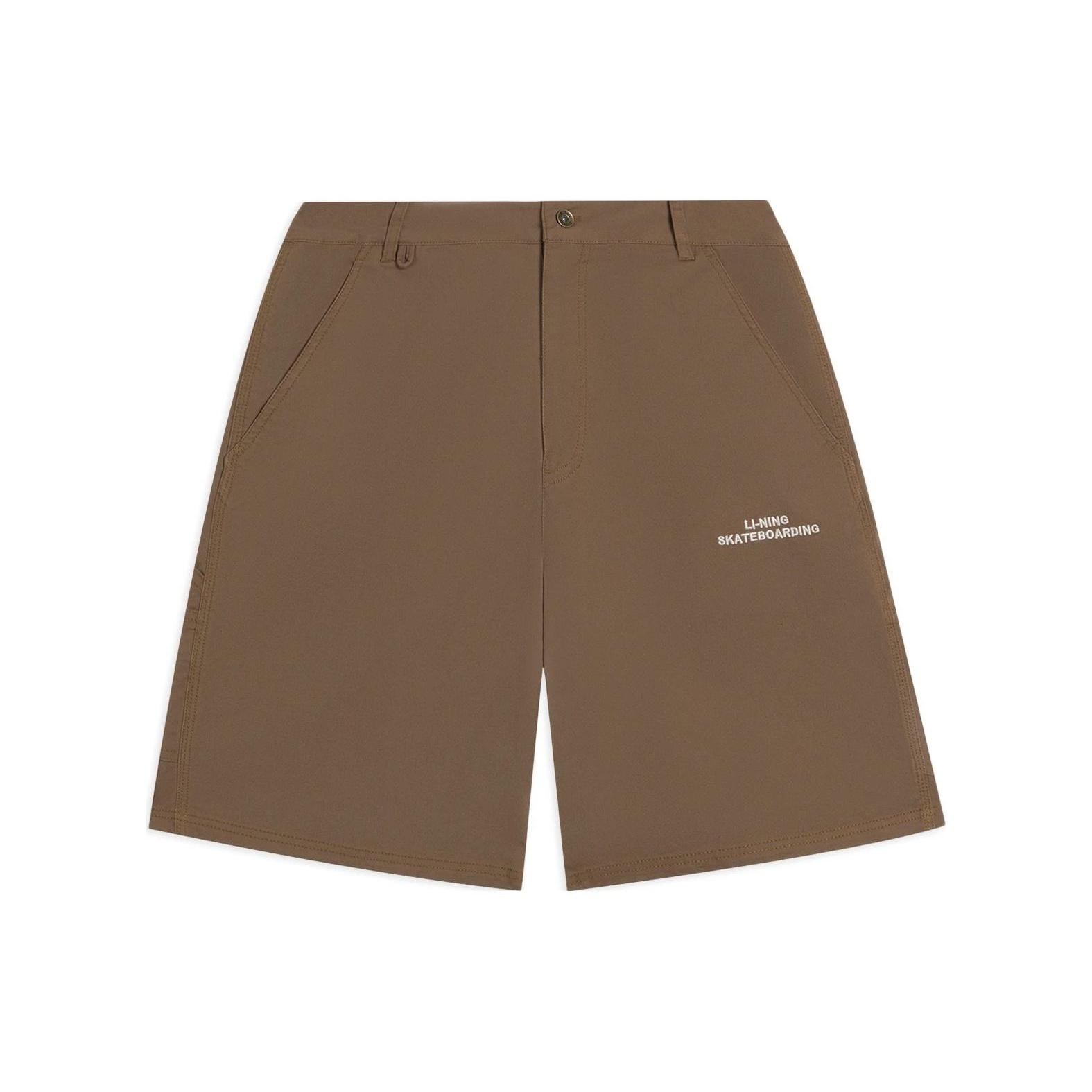 Li-Ning Skateboarding Embroidery Logo Shorts  Brown  Men s AKSS835-1 L