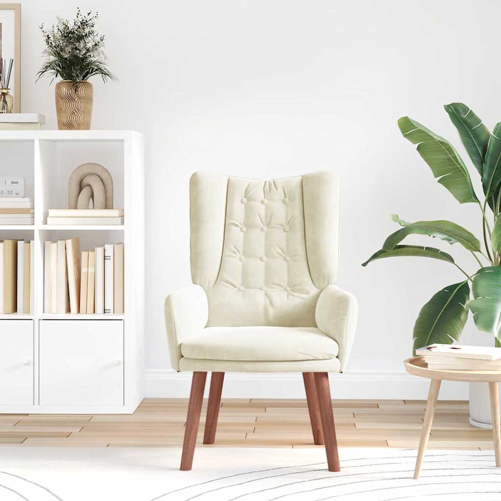 Armchair Cream 63 X 67 X 94 Cm Velvet