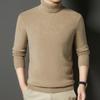 Herrtröja i tjock ull med hög hals - Höst/Vinter Enfärgad stickad