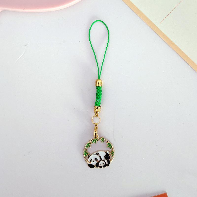 Cartoon Panda Bamboo Keychain Pendant - Cute School Bag Accessory and Creative Gift for Students