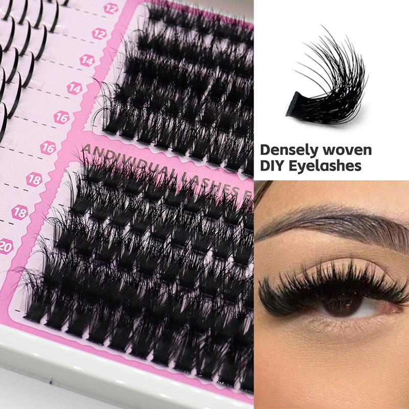 Cluster Lashes Individual Extensions Mixed Tray DIY Eyelash Set Soft Natural Curl Long Lasting for Party and Everyday Use