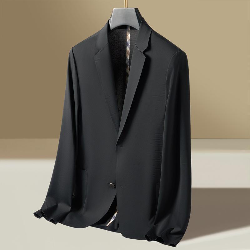 

Весенне-летняя новая повседневная однобортная куртка в западном стиле, легкий и эластичный костюм 3XL чёрный