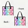 Holographic Mermaid Scales Pattern Daily Tote Bag for Women Casual Stylish Shoulder Bag for Shopping Outdoor