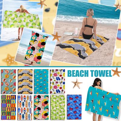 Strandtuch, schnell trocknend, super saugfähig, leichte Handtücher, Decke, Maskendruck