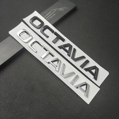 AAZL1 3d ABS Chrome Black Logo OCTAVIA Emblem Letters Car Trunk Badge Decal For OCTAVIA 2 MK2 MK3 3 4 A7 A5 Sticker Accessories