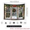 1 large Christmas wreath window view party banner - high-definition printed garage background with snow night scene