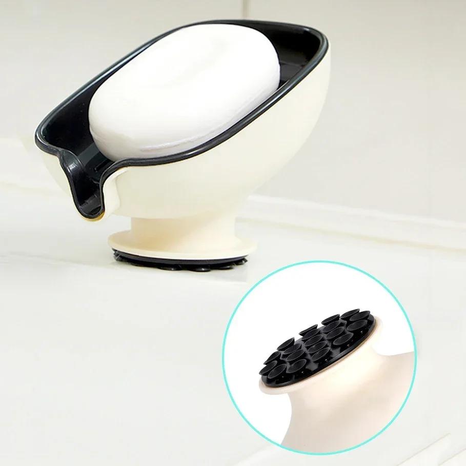 Suction Cup Soap Dish with Drainage Household Soap Dishes for Bar Soap Soap Holder for Shower Soap Tray for Bathroom Sink