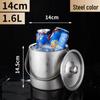 ChuanYue Gold Stainless Steel Double Layer Ice Bucket with Lid and Handle - 304 Internet Famous Beer Chiller