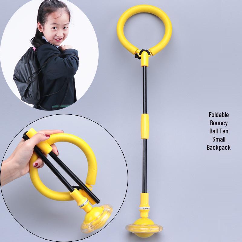 Elastic Flashing Bouncing Ball and Rotating Jump Hoop Set for Kids and Adults