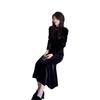 2024 Autumn-Winter Korean Style Slimming Velvet Midi Dress