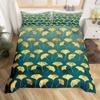 Ginkgo Leaves King Queen Duvet Cover Black Golden Ginkgo Biloba Leaf Bedding Set Botanical Quilt Cover Polyester Comforter Cover