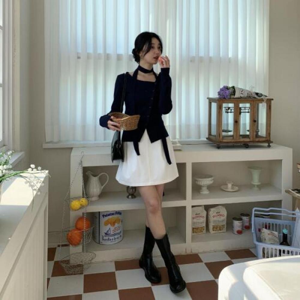 New Arrivals Open Run Drawstring Skirt Mini Cotton Spring Casual Women
