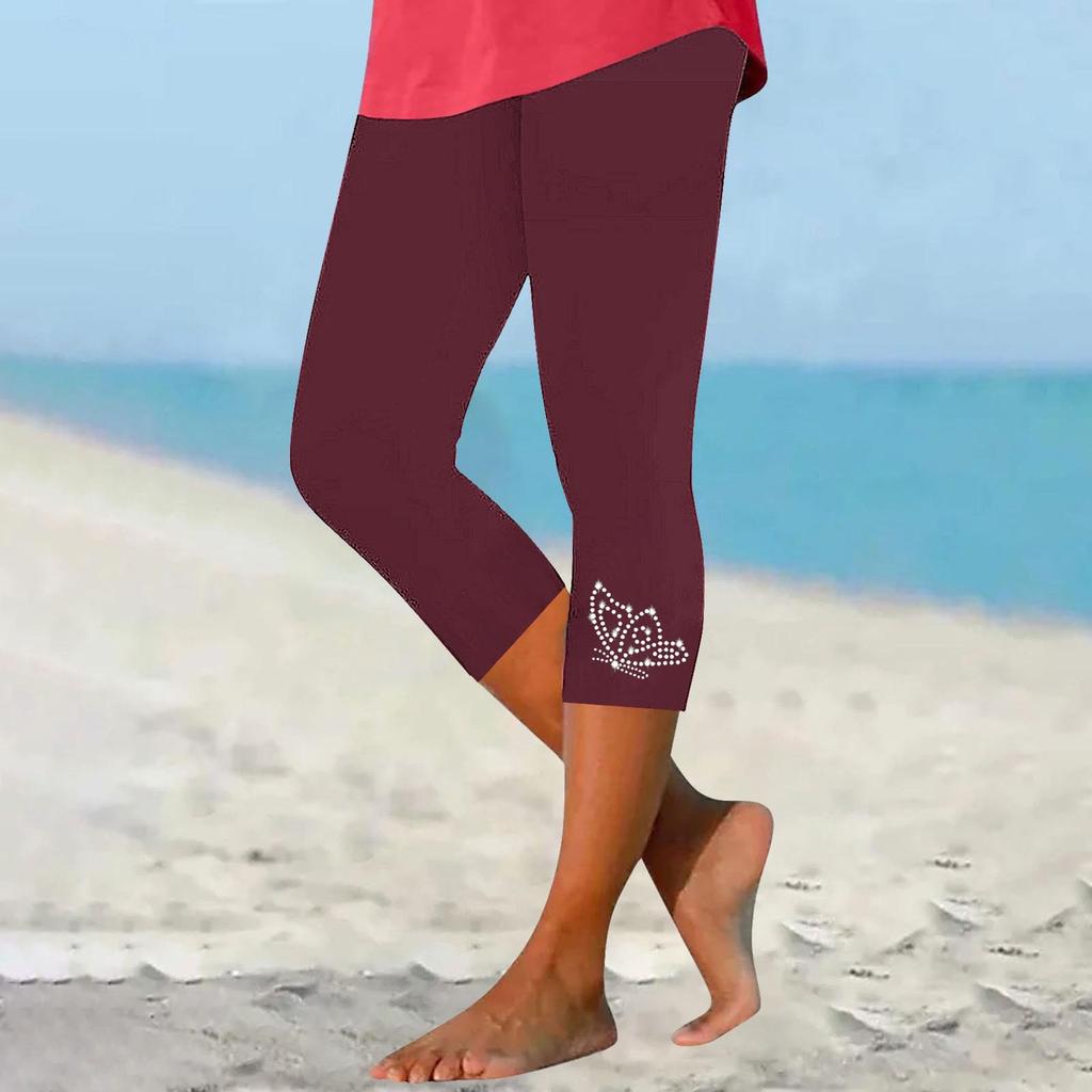 Women's Casual -Color - Slim-fit Cropped Bottoming Pants