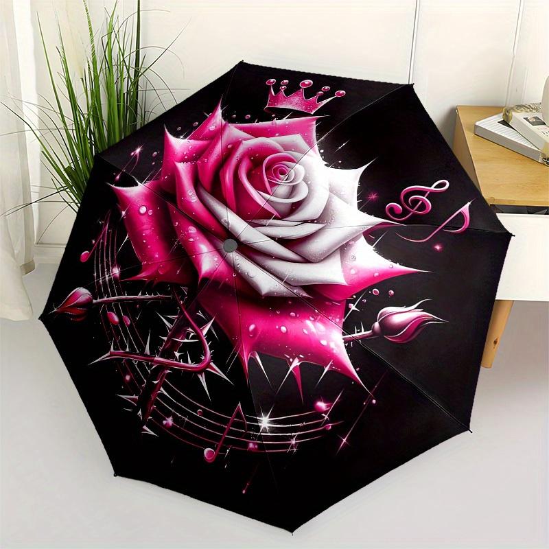 

1pc Royal Melody Rose Umbrella with Plastic Handle,Suitable for All Seasons Home Travel Outdoor UmbrellaB1819