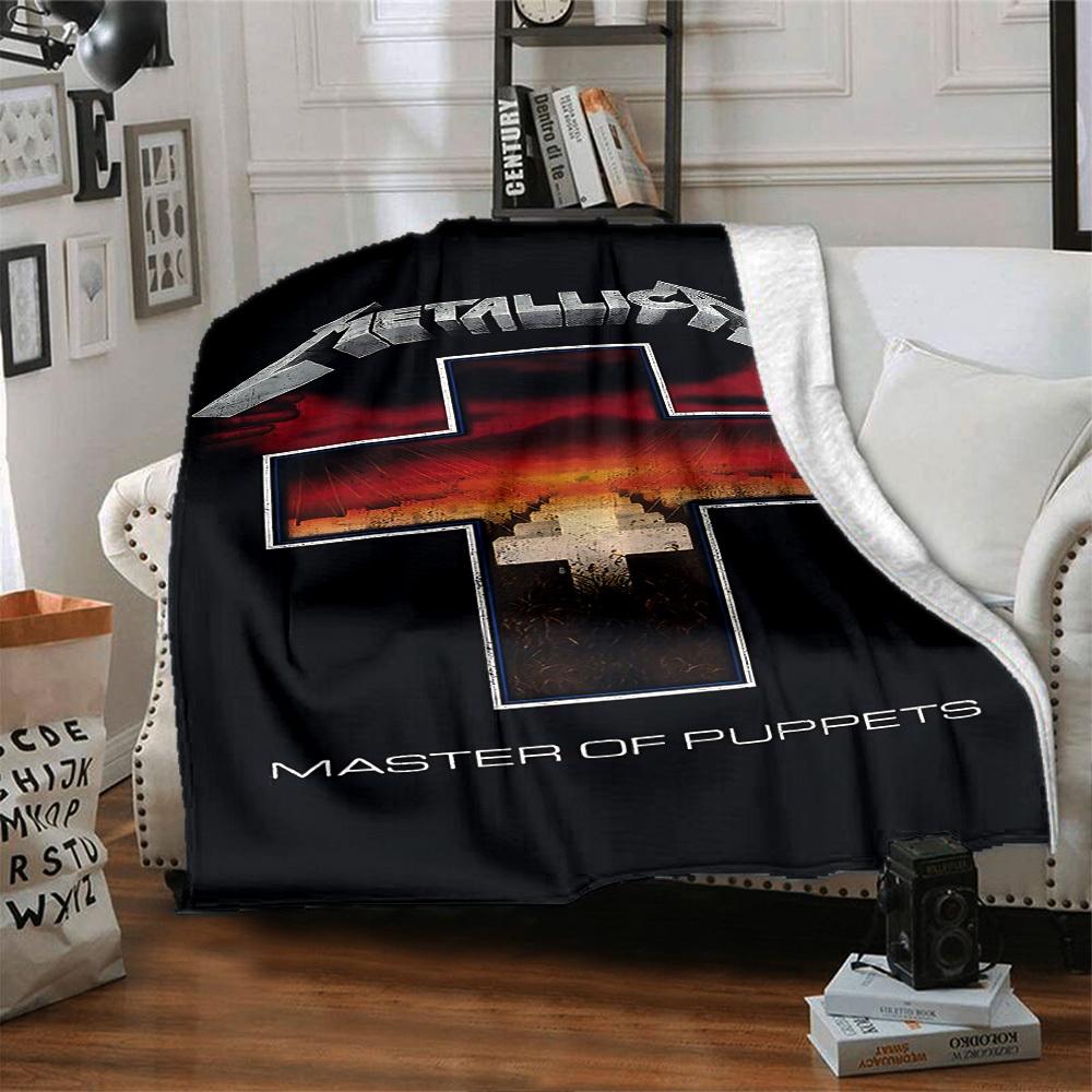 1pc Metallica Master of Puppets Soft Flannel All Season Throw for Home, Office, Outdoor UseDurable Comfort Soft Warm Throw for Home