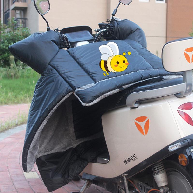 Zimowa osłona przedniej szyby do samochodu elektrycznego i motocykla - Wyściełana polarem, Pogrubiona, Wodoodporna, Wiatroszczelna, Ochrona przed zimnem.