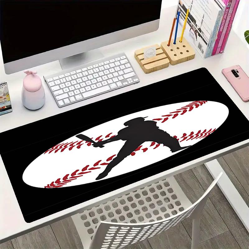 Baseball Theme Mouse Pad, Non Slip Rubber Base, Multifunctional Office & Home Decor, Perfect for Workspace Personalization.
