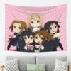 K-ON! Anime Girls Tapestry Pink Polka Dot Wall Hanging for Fans Bedroom Otaku Room Decor