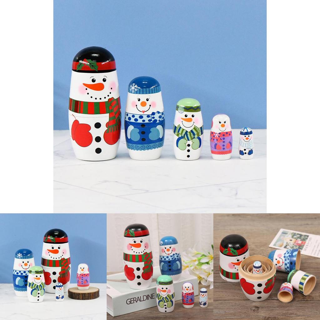 Charming Russian Wooden Matryoshka Doll Set Five Layers Perfect For Home Decor Gifts