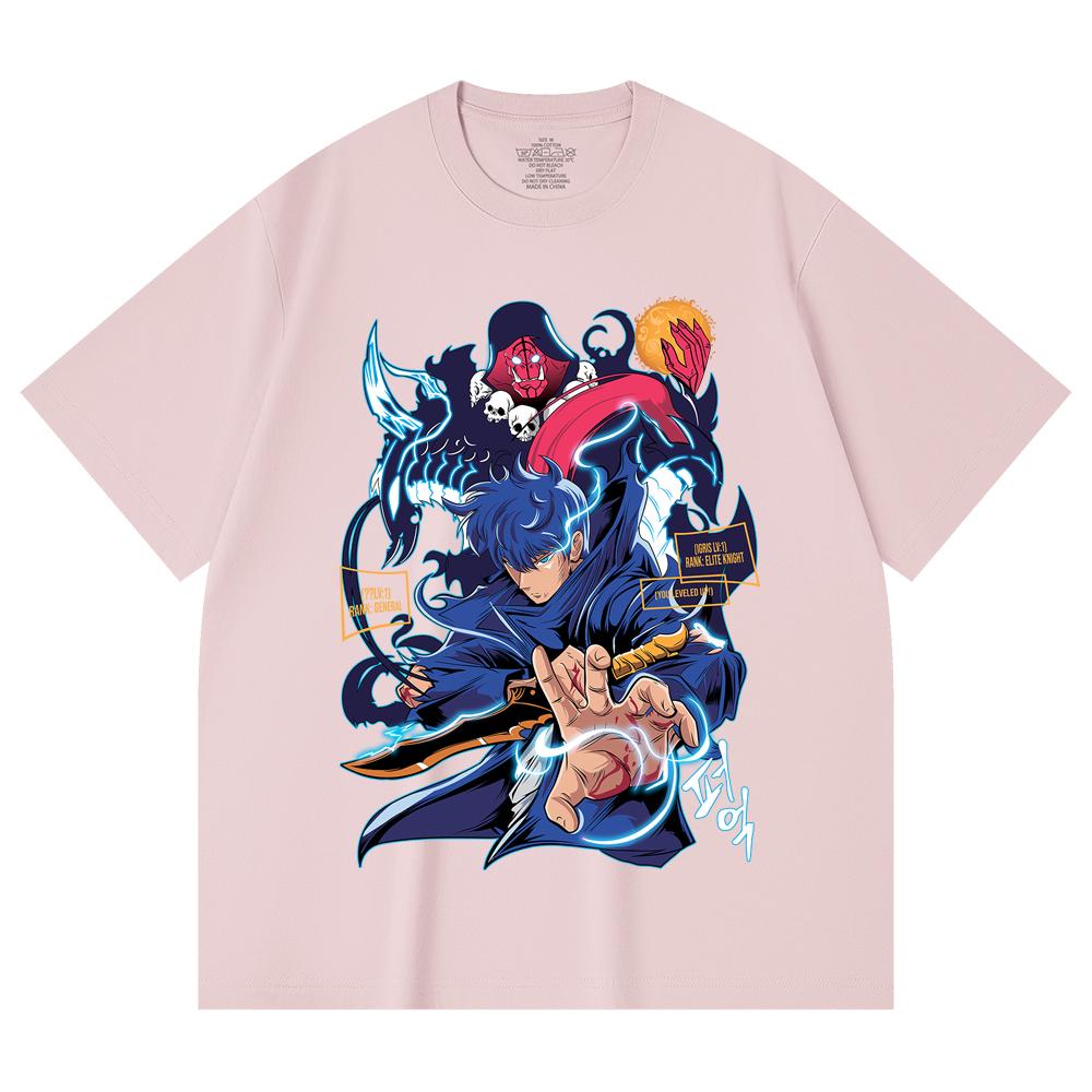 230 Gsm 100% Cotton Solo Leveling V14 Print Unisex Heavy Cotton T Shirt