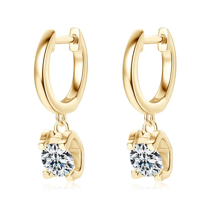 5mm 0.5ct Round Cut Moissanites Earring Delicate Wedding Jewelry 925 Sterling Silver Moissanite Drop Earrings for Women