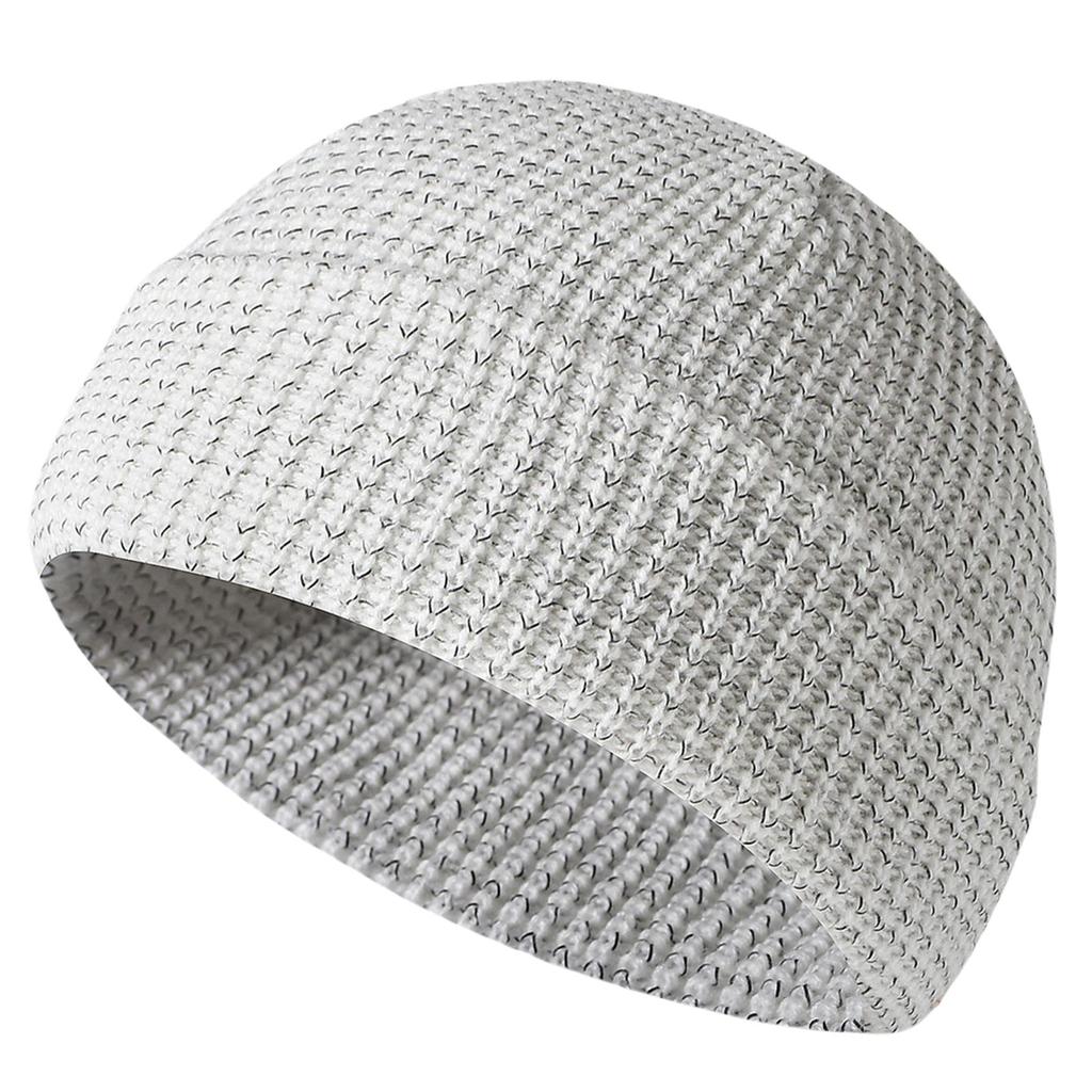 Reflective Beanie Hat Fishing Night Running Hats Outdoor Windproof Knitted Hat for Outdoor Sports and Hiking
