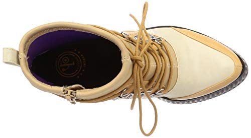 Yosuke Women's Platform Lace-Up Short Boots, Beige, Size 23cm, 2600898