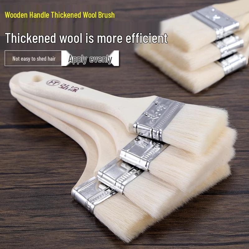 Traceless Soft Lamb Wool and Bristle Brush for Baking, Paint Coating, and Barbecue