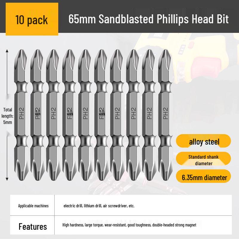 Industrial-Grade Magnetic Phillips Screwdriver Bit Set - Super Hard for Electric Screwdrivers and Hand Drills