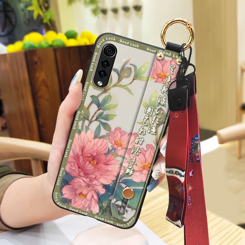 Waterproof Chinese Style Phone Case For LG Velvet 4G/5G Wrist Strap Wristband Anti-knock Anti-dust Ring Phone Holder