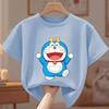 Doraemon Summer Boys and Girls Children's Short Sleeve Crew Neck Loose T-Shirt
