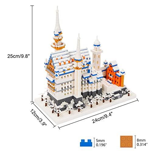 LULUFUN Micro Blocks Swan Castle Block Set, Building Toy, Mini Neuschwanstein Castle, Assembly Required, Men, Women, Adults, Celebration Gift, New Yea