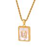 Elegant White Mother-of-Pearl Pendant Necklace - European and American Design, Versatile Titanium Steel Clavicle Chain for Women.