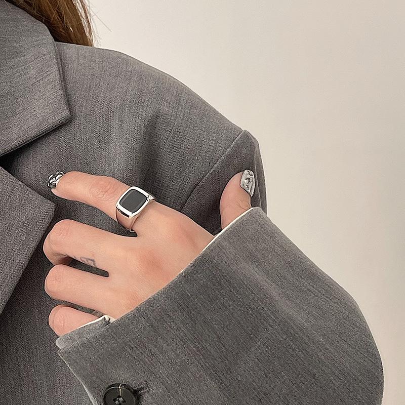 copper plated Ring for Women Girl Gift Blace Stone Crystal Glaze Retro Punk Open Jewellery Dropship High Quality